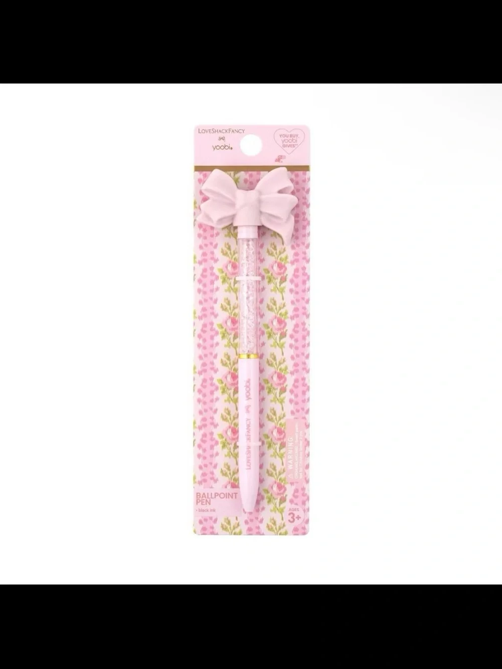LoveShackFancy x Yoobi Spiral Notebook & Bow Pen Gift Set Pink NWT Coquette
